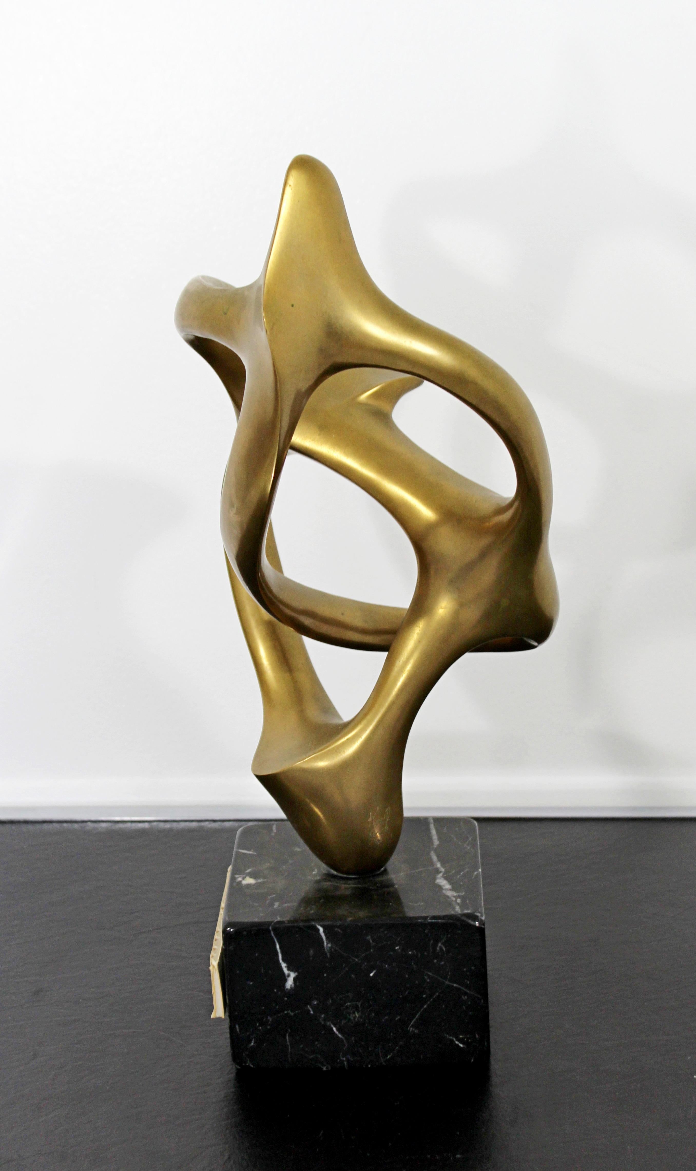 Late 20th Century Contemporary Modern Bronze Marble Table Sculpture Signed by Kieff Grediaga AP