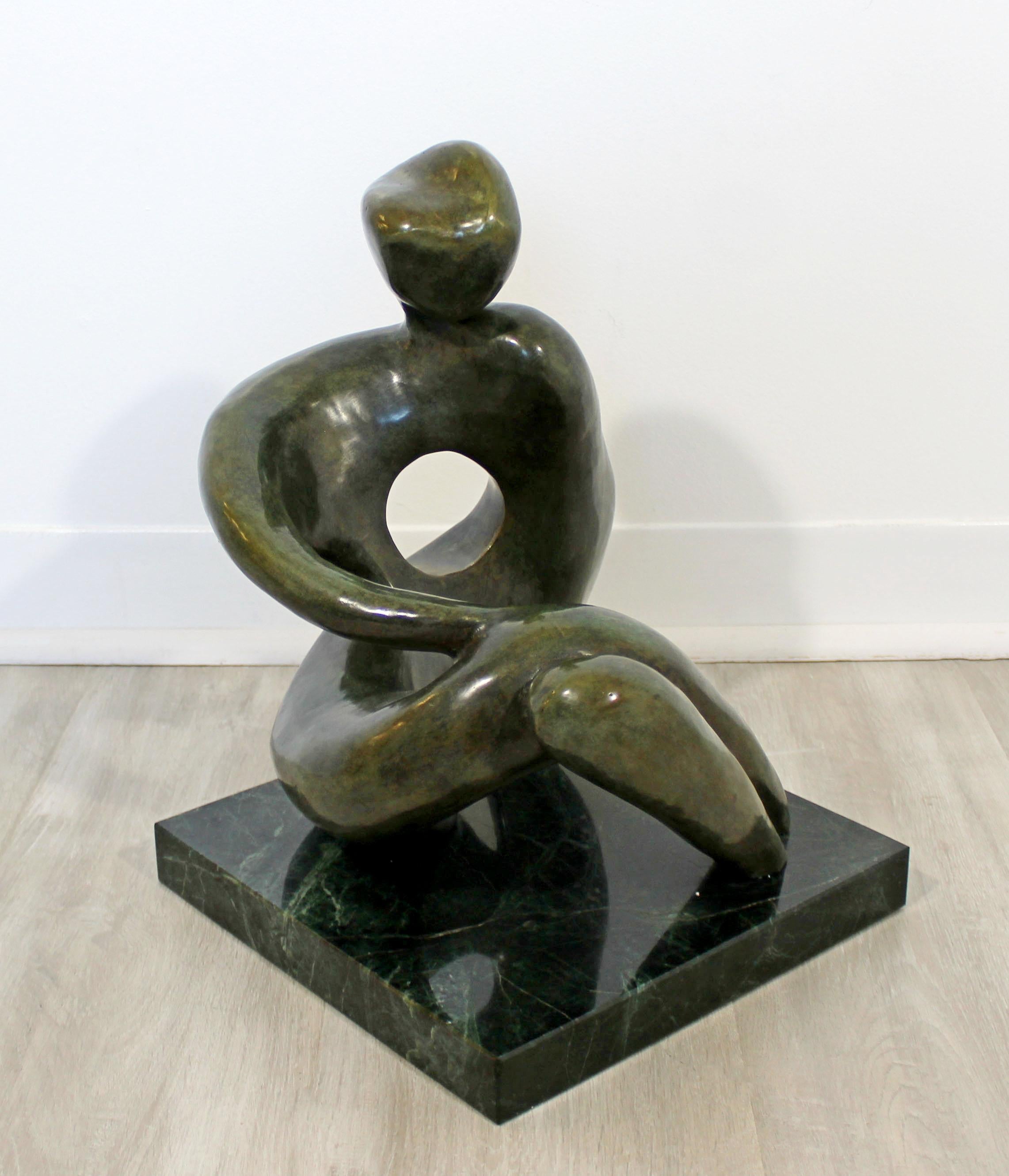Contemporary Modern Bronze Marble Table Sculpture Signed Porret Manifesto, 1987 5