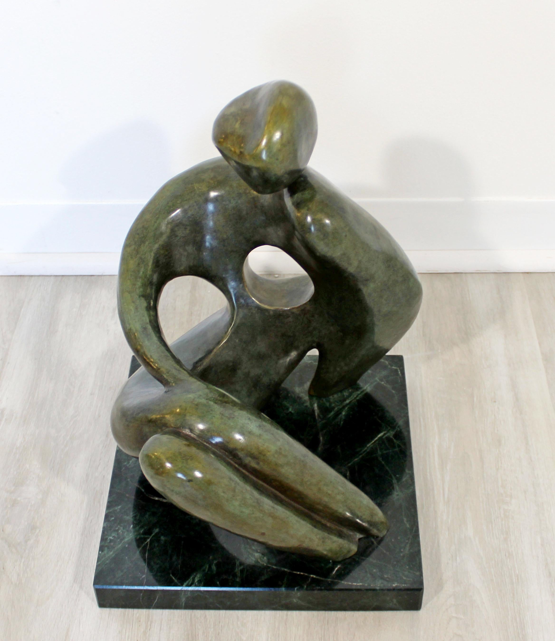 Contemporary Modern Bronze Marble Table Sculpture Signed Porret Manifesto, 1987 4