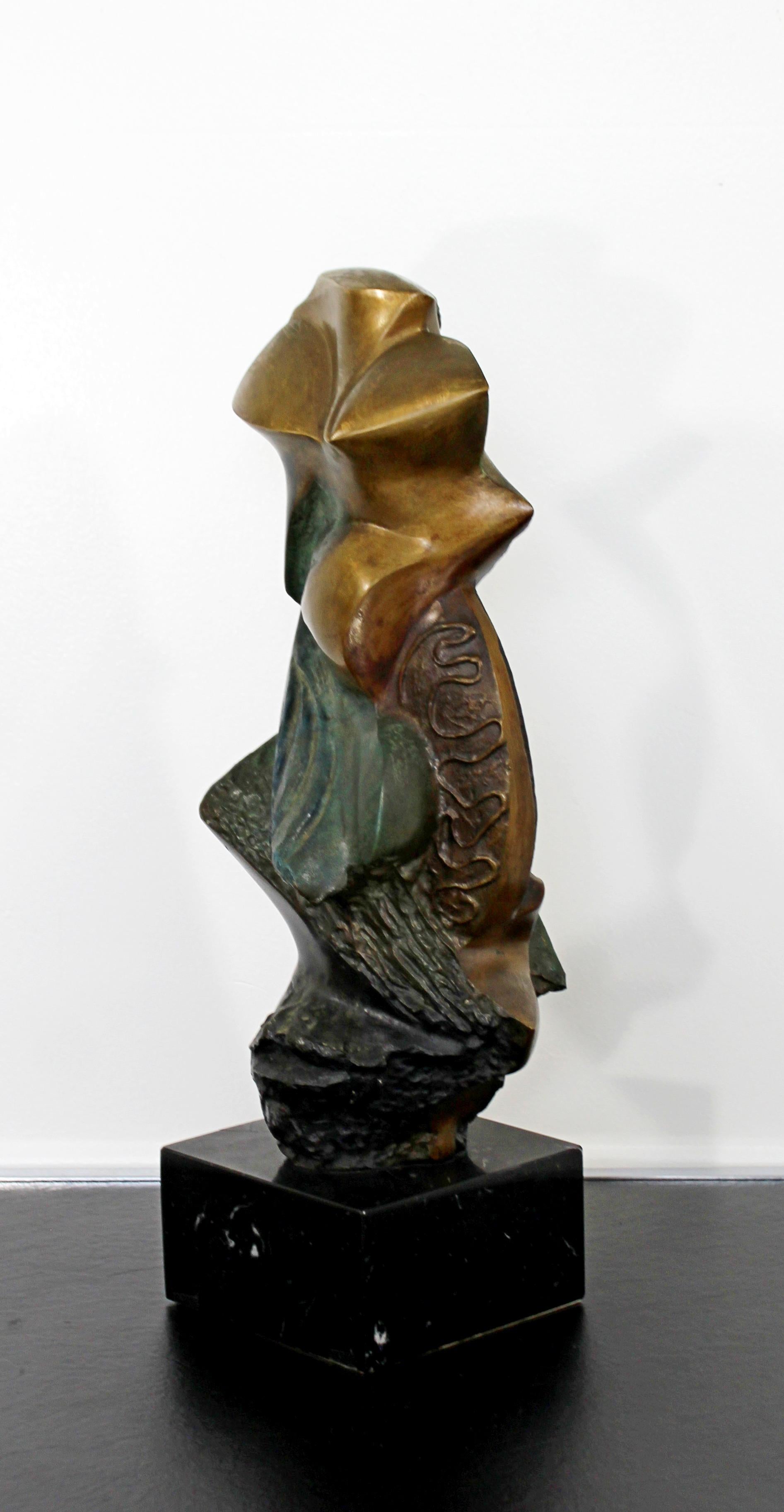 Late 20th Century Contemporary Modern Bronze on Marble Table Sculpture Signed by Kieff Grediaga