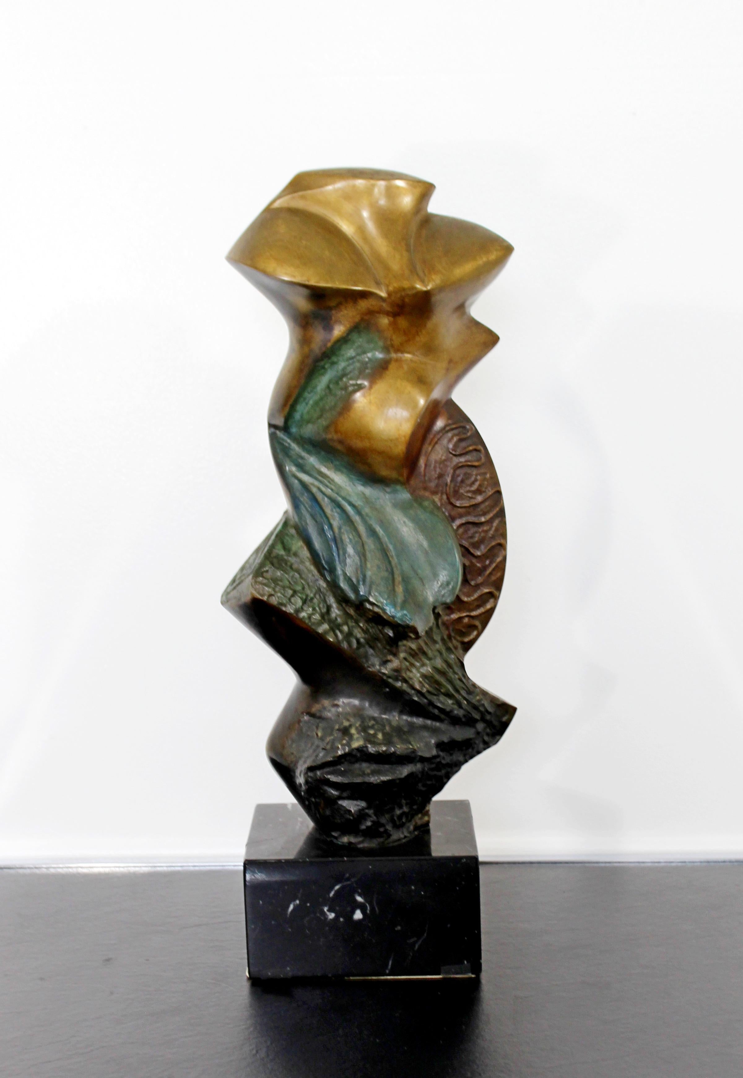 Contemporary Modern Bronze on Marble Table Sculpture Signed by Kieff Grediaga 1