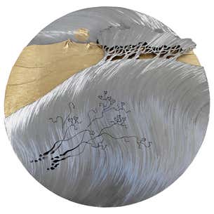 Contemporary Modern Bronze Stainless Steel Wall Sculpture Signed John ...