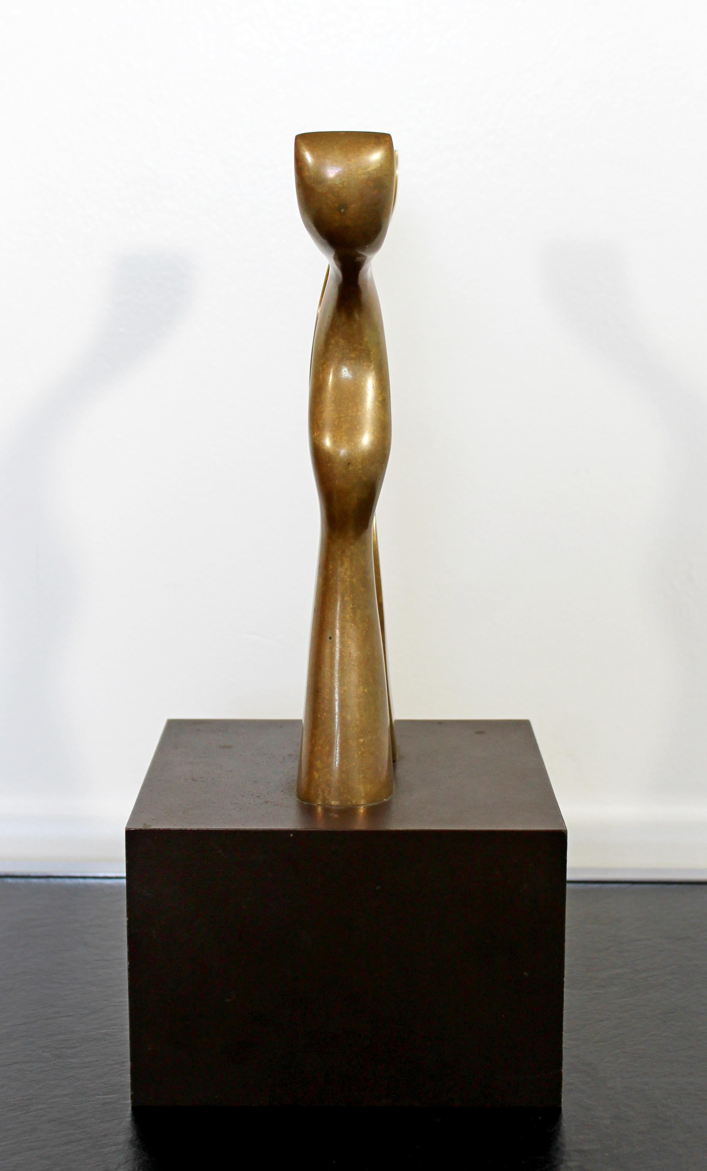 Contemporary Modern Bronze Table Sculpture Signed Joseph Burlini 4/5, 1980 In Good Condition In Keego Harbor, MI