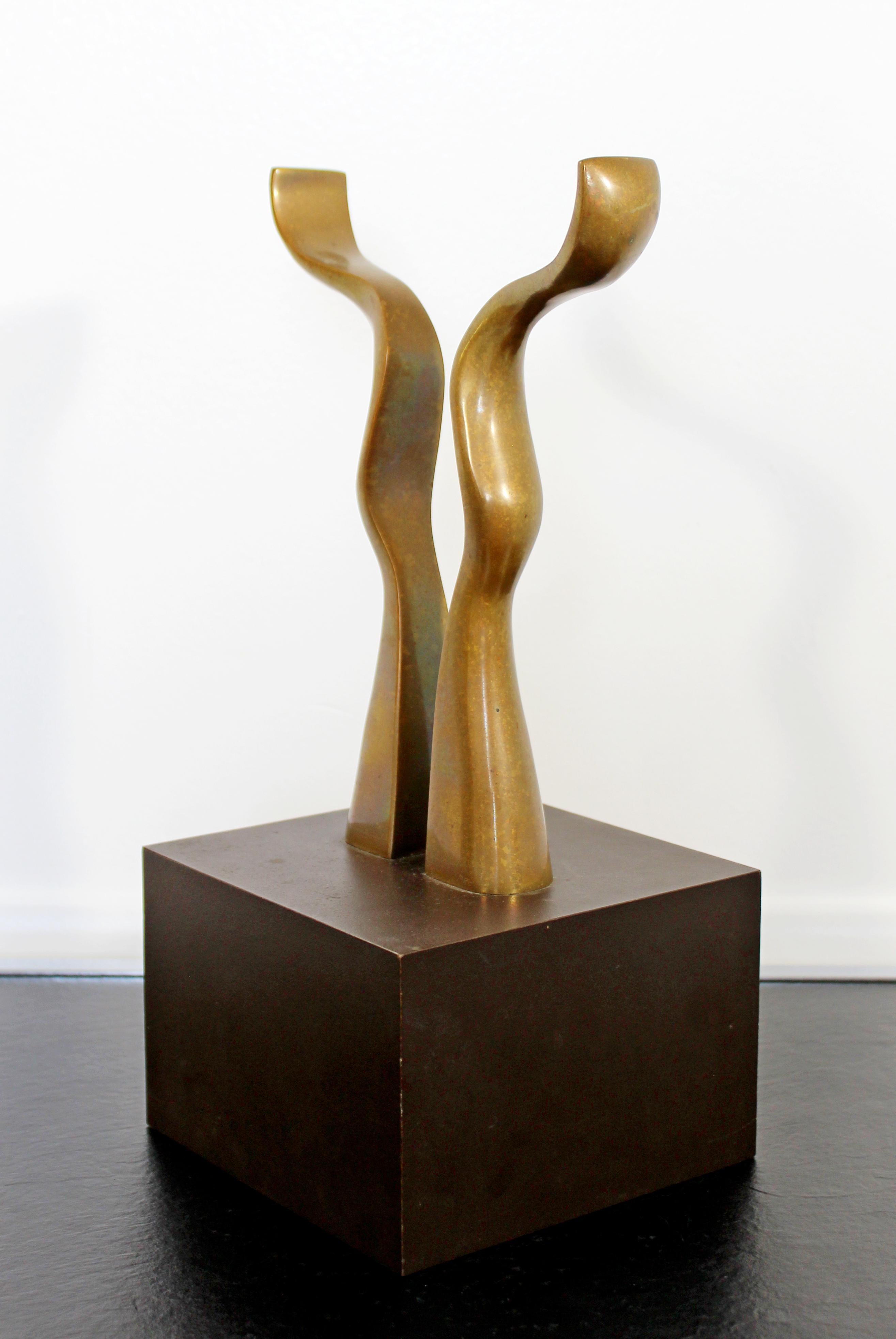 Late 20th Century Contemporary Modern Bronze Table Sculpture Signed Joseph Burlini 4/5, 1980