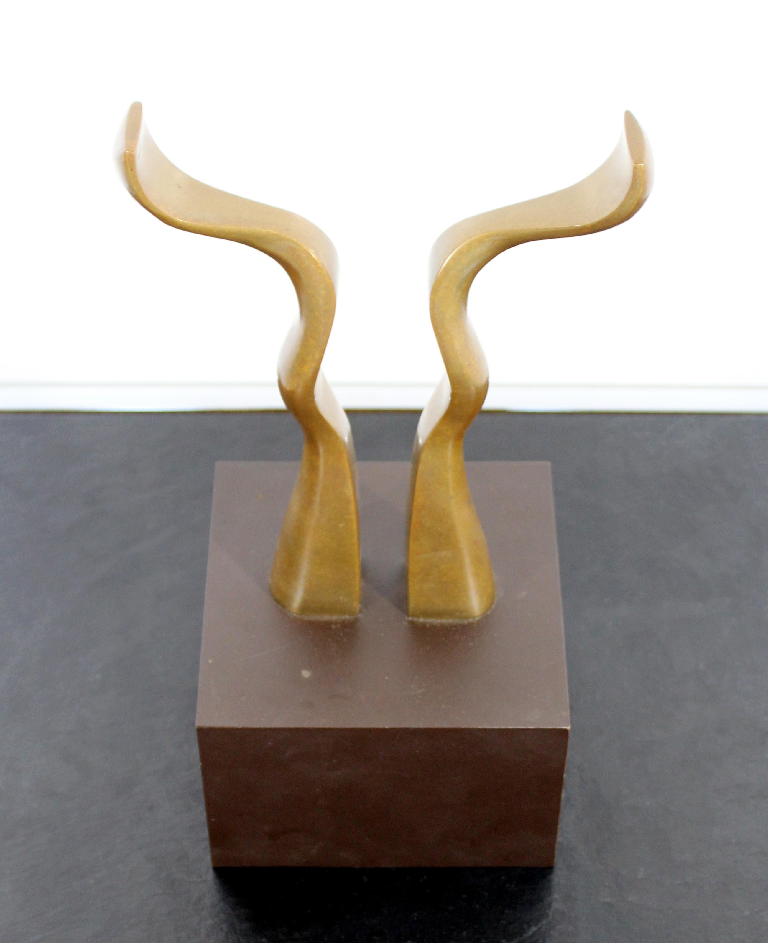 Contemporary Modern Bronze Table Sculpture Signed Joseph Burlini 4/5, 1980 1