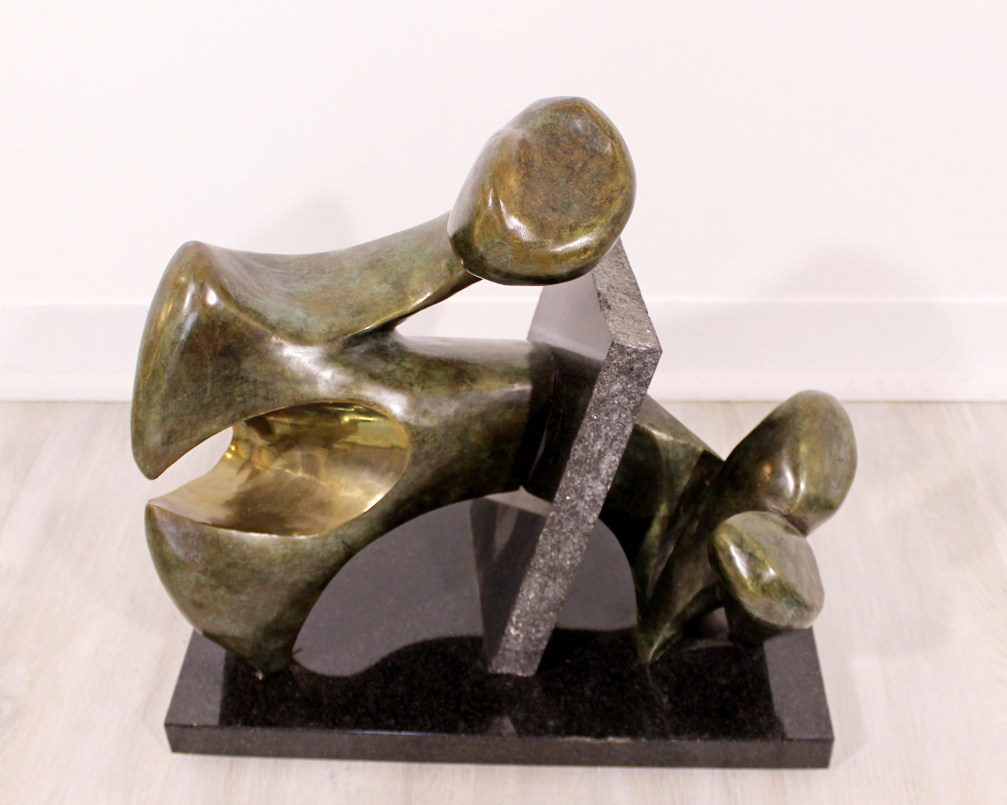 For your consideration is a radiant, bronze and marble table sculpture, 