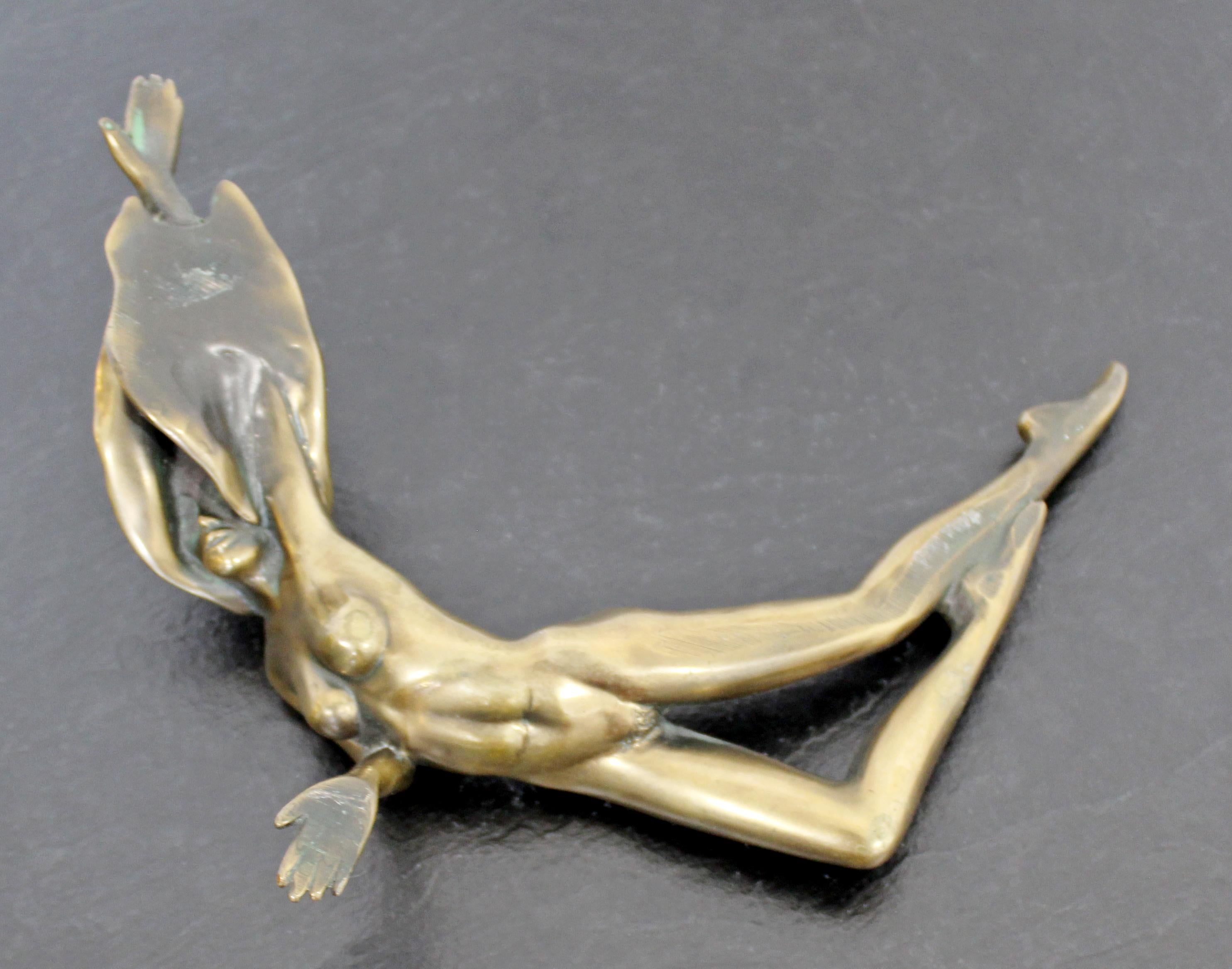 Contemporary Modern Bronze Table Sculpture Signed Tom Bennett Nude Woman 5