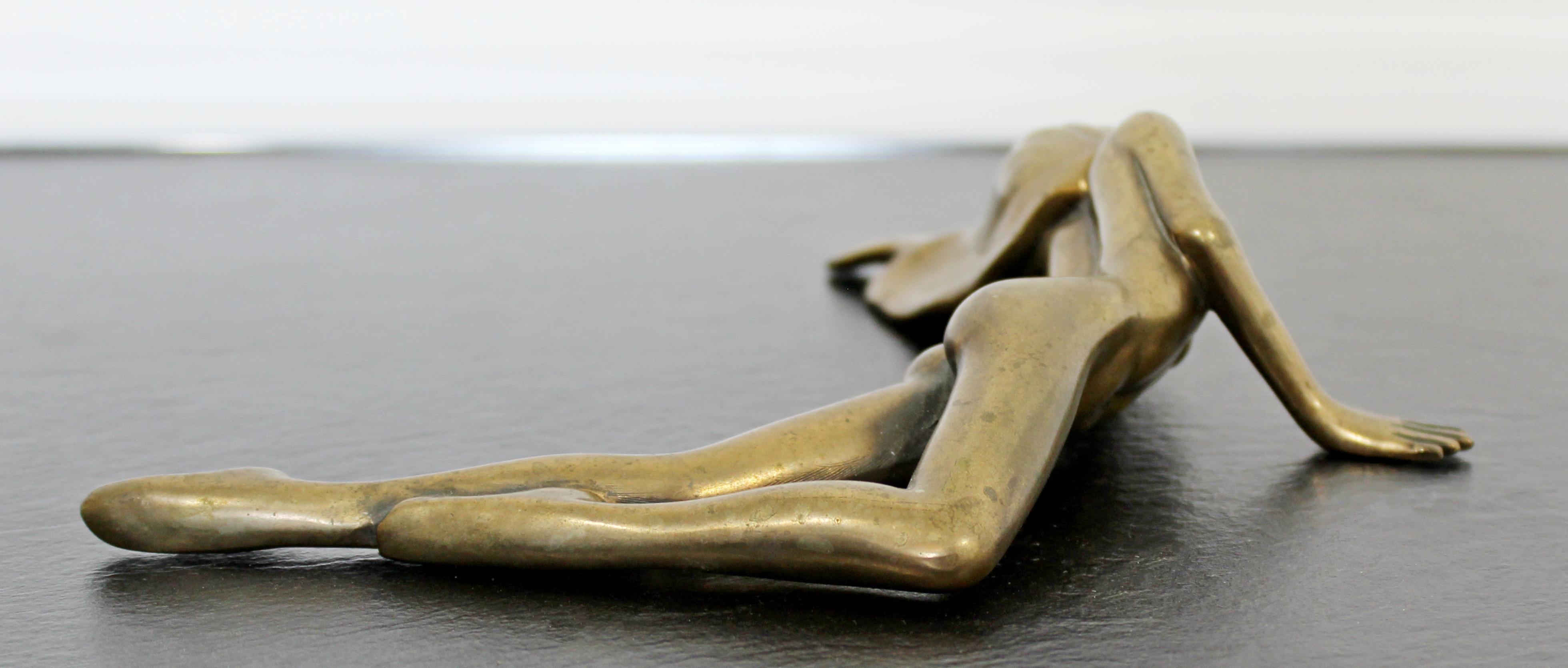 Contemporary Modern Bronze Table Sculpture Signed Tom Bennett Nude Woman 3