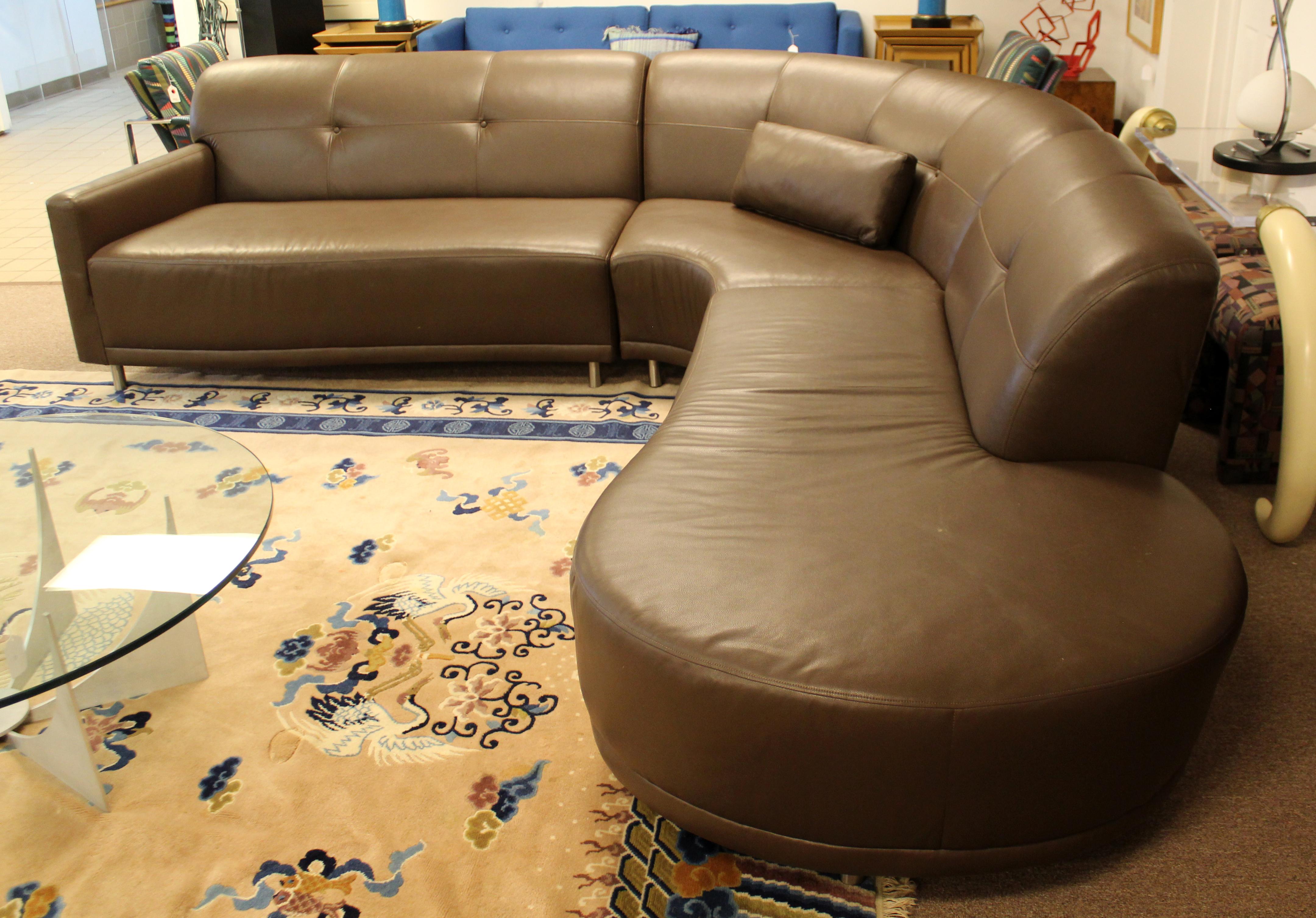 curved leather sofa contemporary