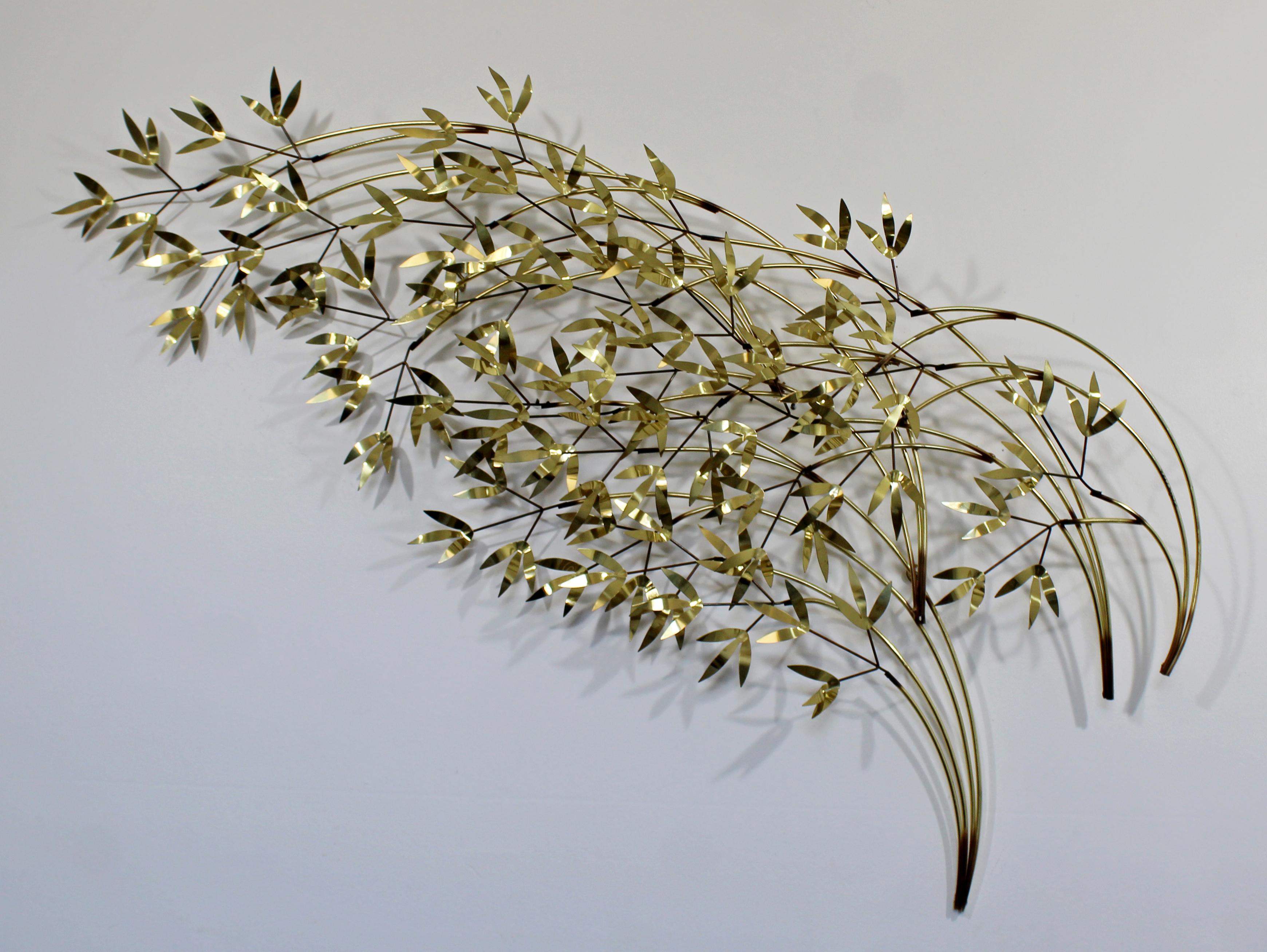 For your consideration is an attractive, brass wall sculpture of a willow tree, signed Curtis Jere, dated 1982. In excellent vintage condition. The dimensions are 46