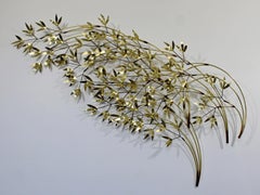 Contemporary Modern C. Jere Signed Brass Willow Tree Wall Sculpture Dated 1980s