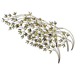 Contemporary Modern C. Jere Signed Brass Willow Tree Wall Sculpture Dated 1980s