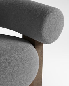 Contemporary Modern Cassete Sofa in Charcoal & Wood by Collector Studio