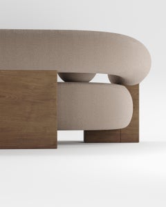 Divano Cassete moderno e contemporaneo in tessuto e Wood di Collector Studio