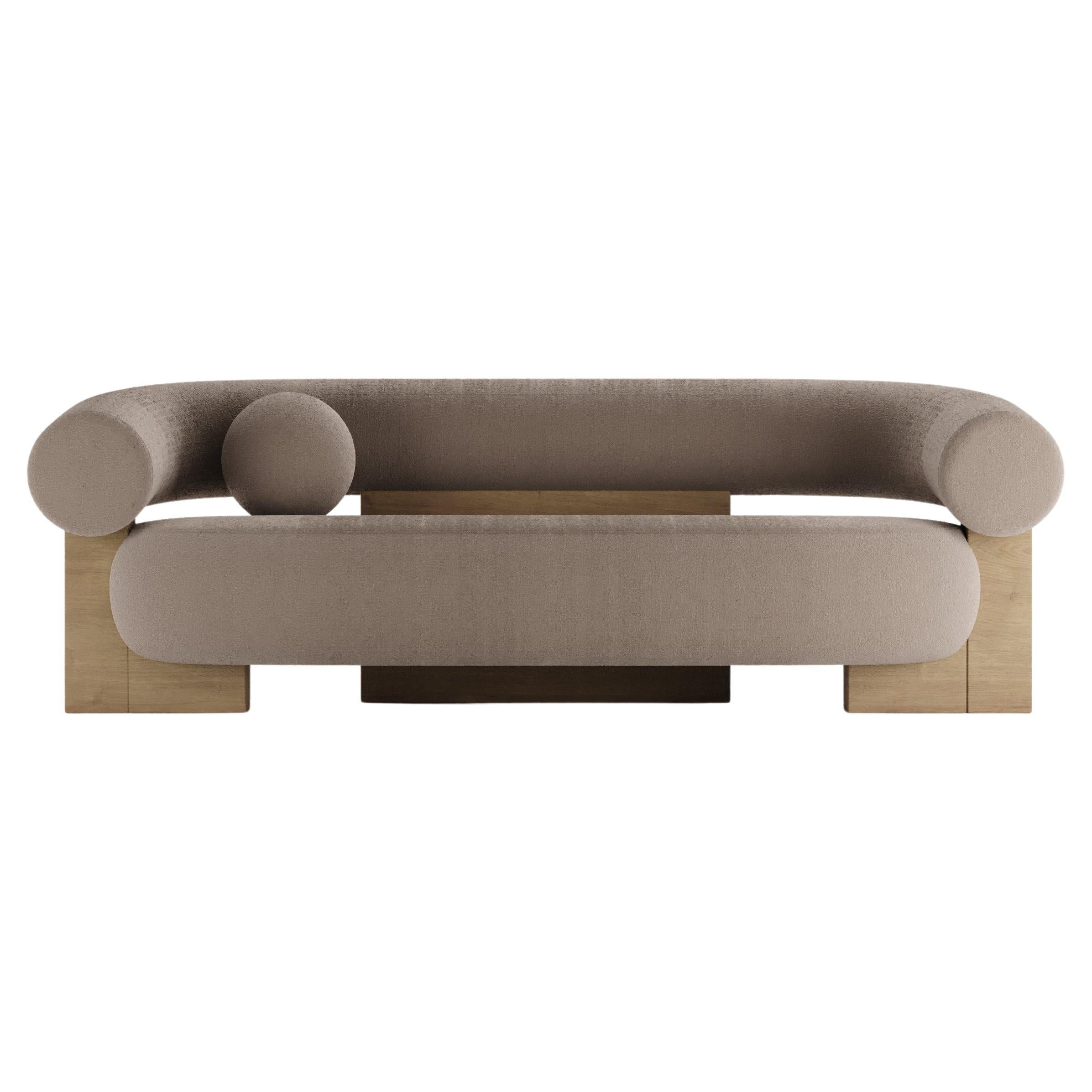 Contemporary Modern Cassete Sofa in Fabric & Wood by Collector Studio