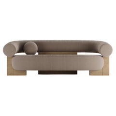 Contemporary Modern Cassete Sofa in Fabric & Wood by Collector Studio