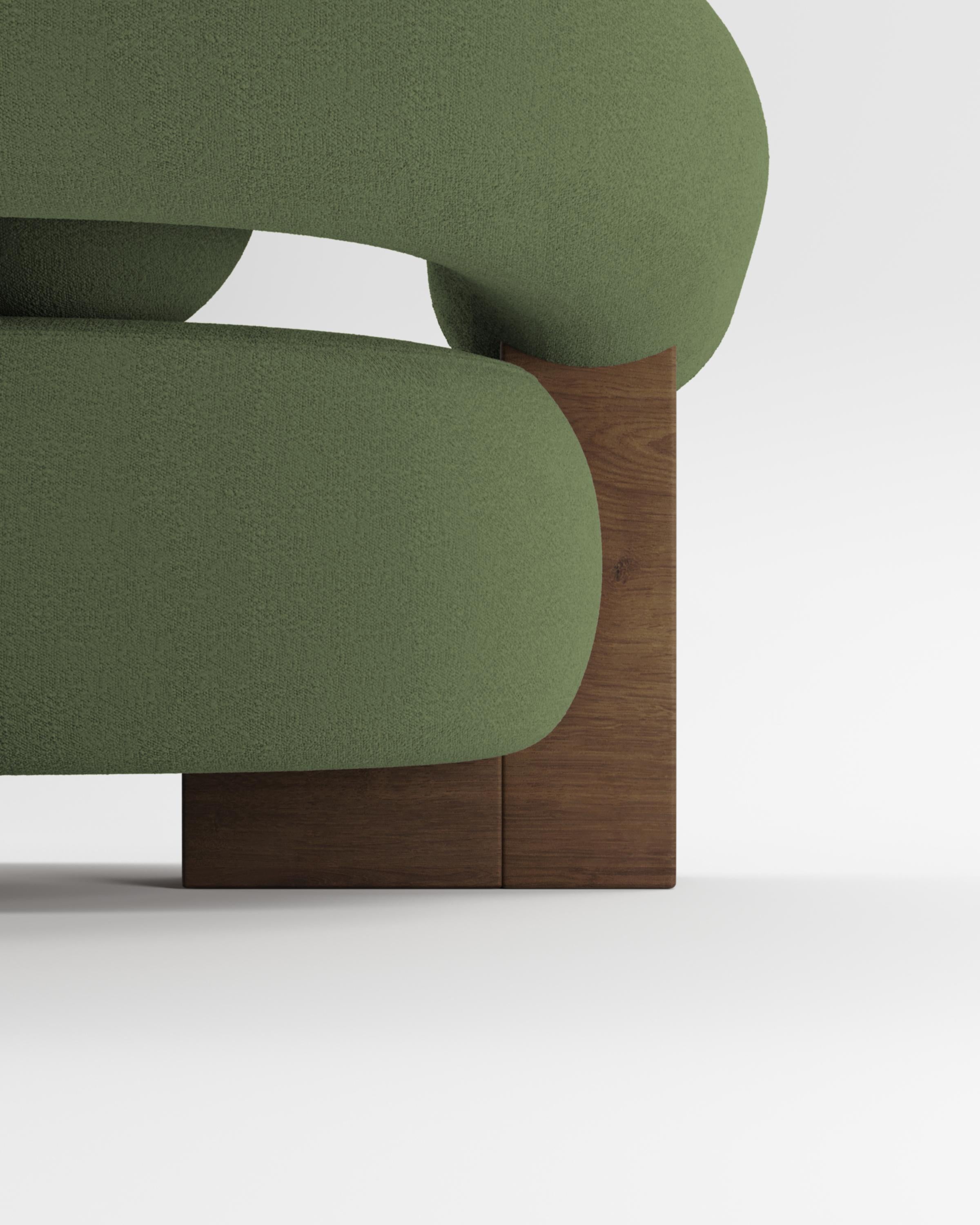 Contemporary Modern Cassete Sofa in Green & Wood by Collector Studio In New Condition For Sale In Castelo da Maia, PT