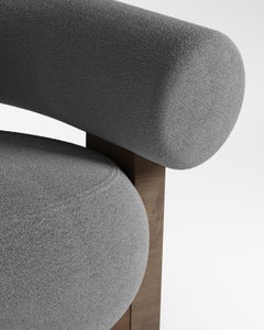 Contemporary Modern Cassete Sofa in Light Grey & Wood by Collector Studio