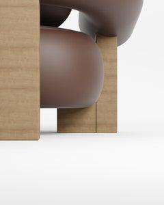 Contemporary Modern Cassette Armchair in Leather, Collector