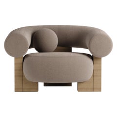 Fauteuil Cassette Modern Contemporary en Boucle Taupe, Collector