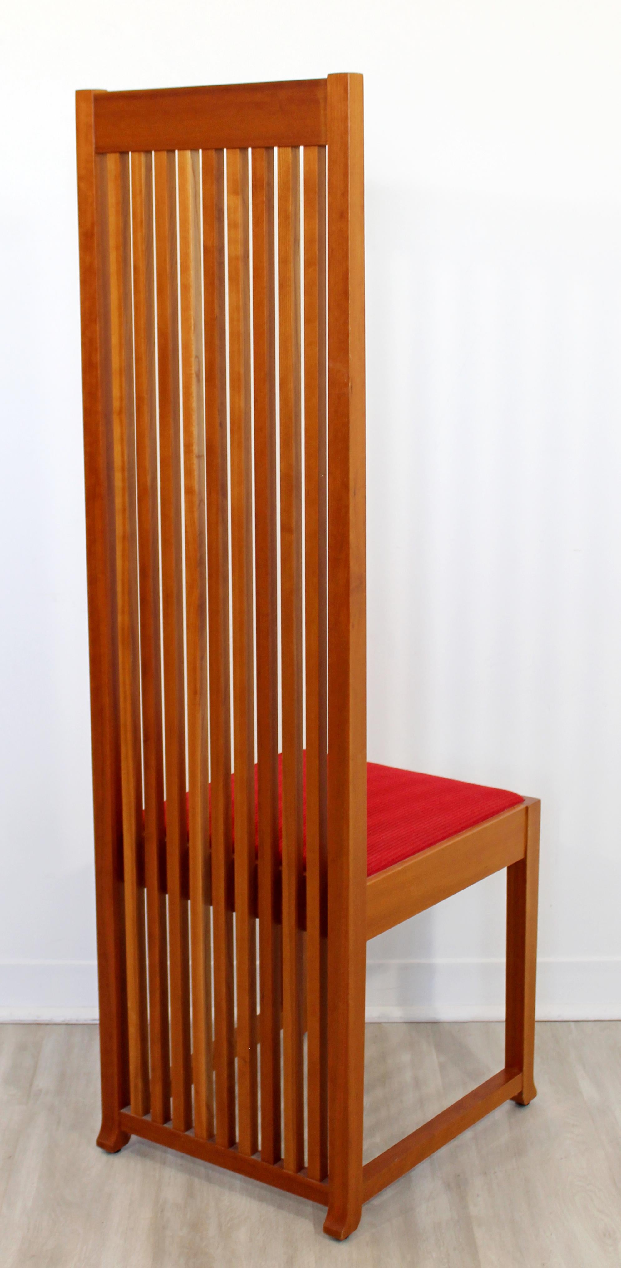 Wood Contemporary Modern Cassina Stamped Side Accent Chair Frank Lloyd Wright, 1980s