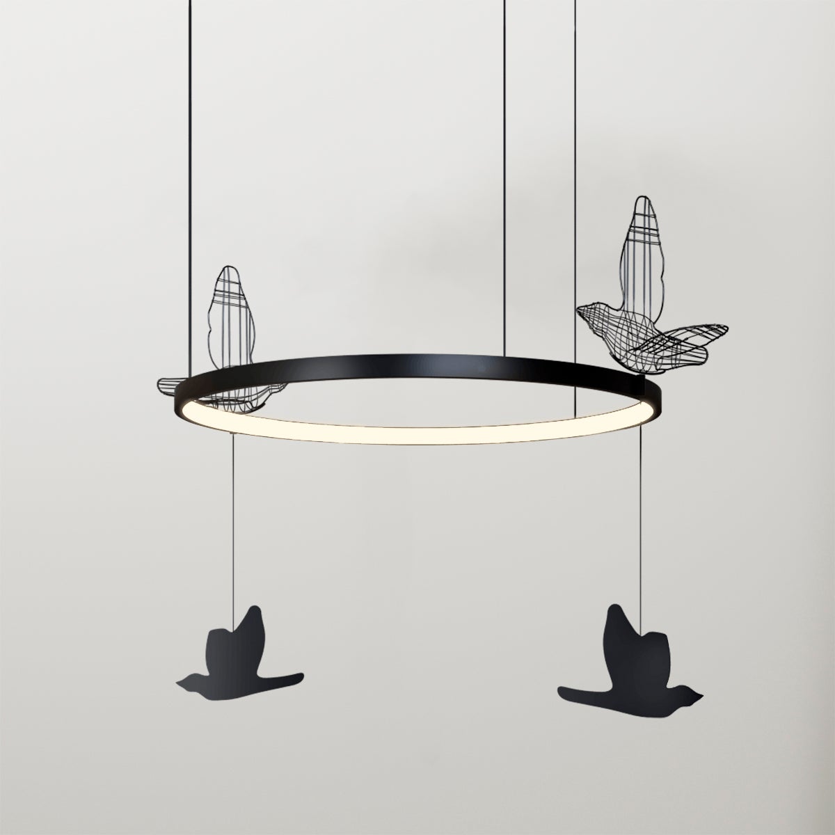 Contemporary modern ceiling Light pendant Flight Shadows with Animal Decoration For Sale