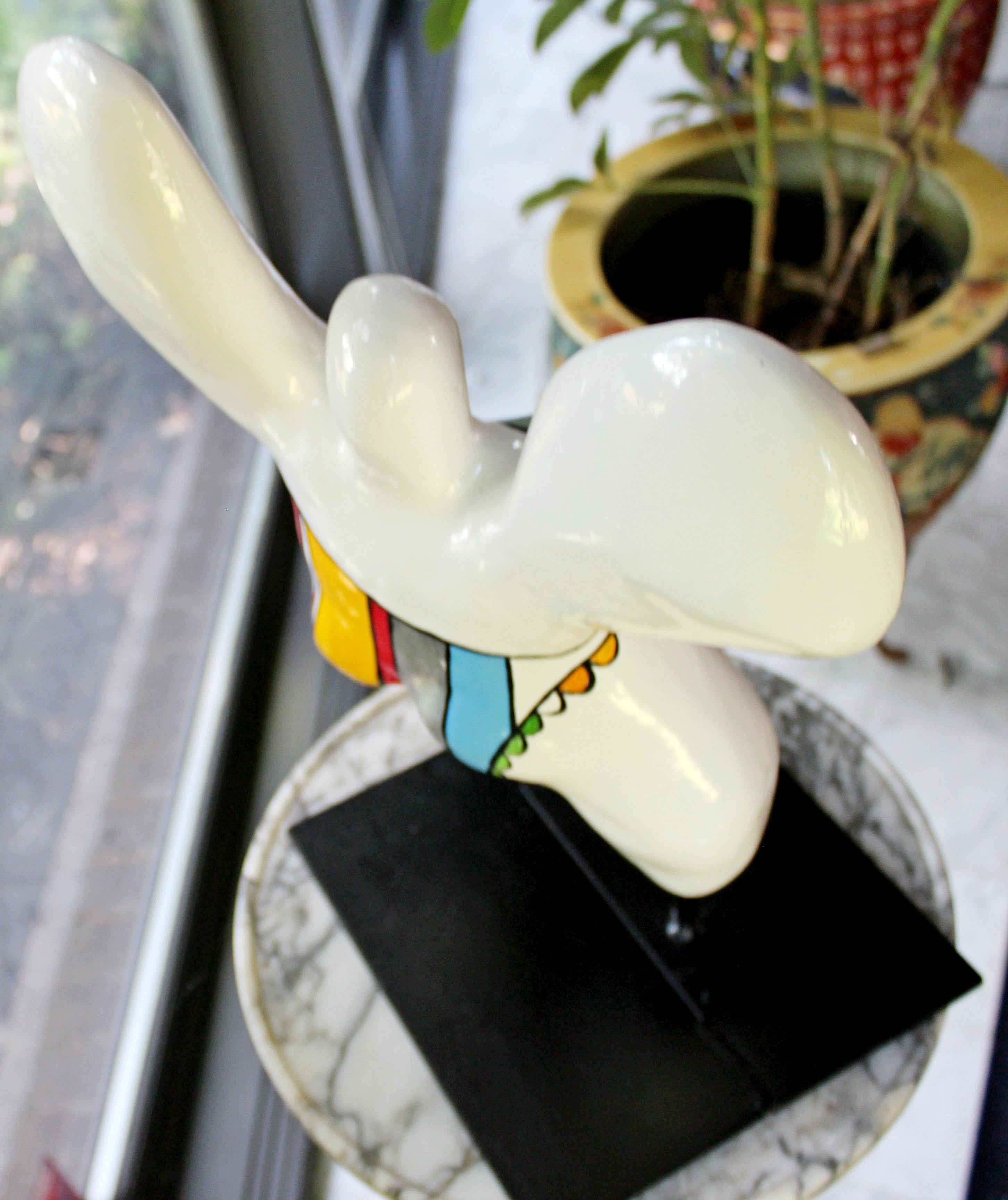 Late 20th Century Contemporary Modern Ceramic Table Sculpture Signed, 1990s Karel Appel Style