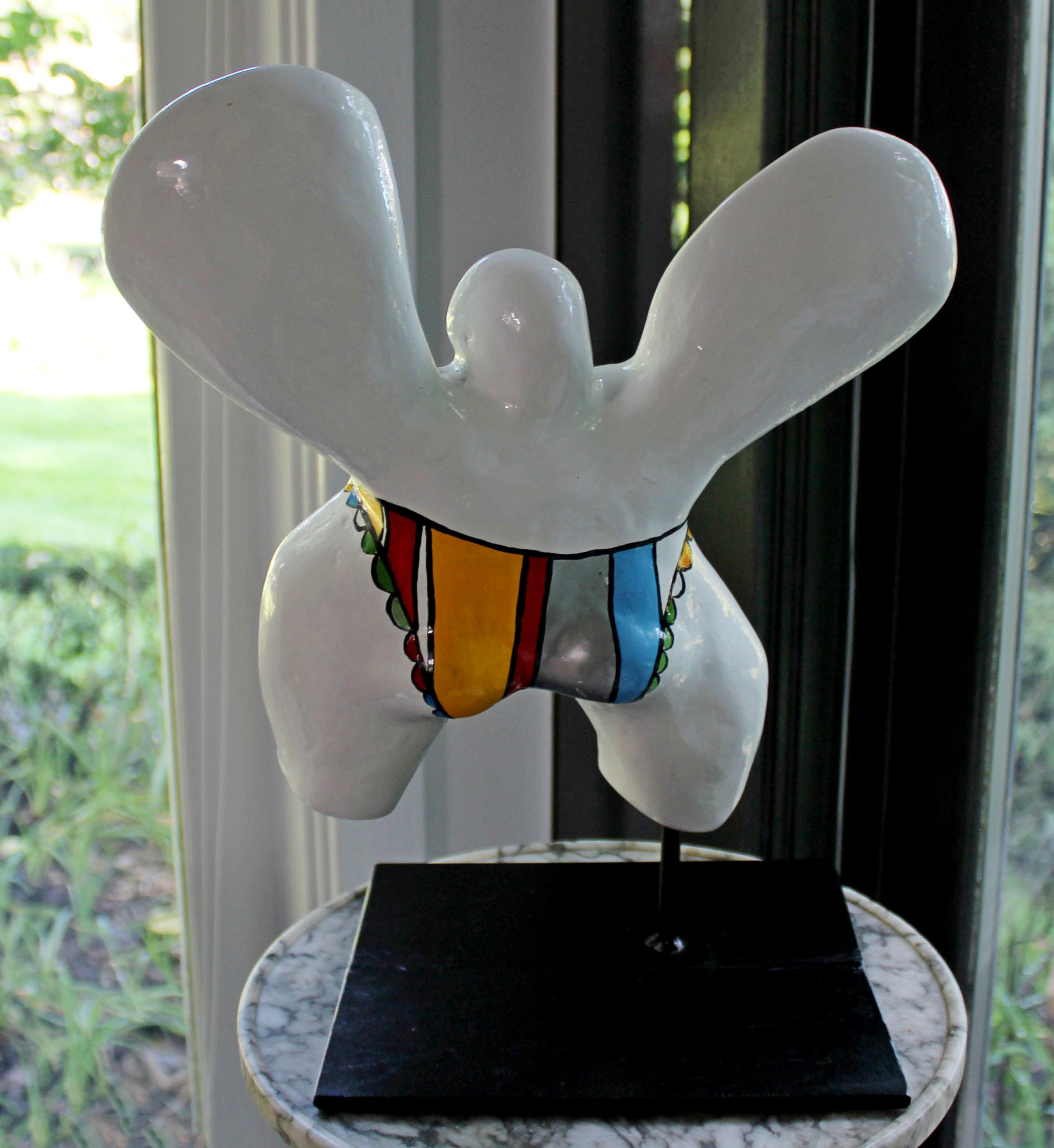Contemporary Modern Ceramic Table Sculpture Signed, 1990s Karel Appel Style 1