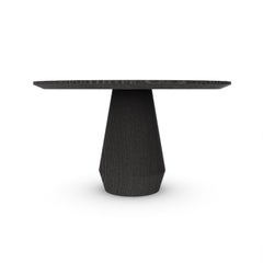 Contemporary Modern Charlotte Dining Table in Black Oak by Collector