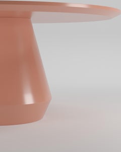 Contemporary Modern Charlotte Dining Table in Lacquer in Pink by Collector