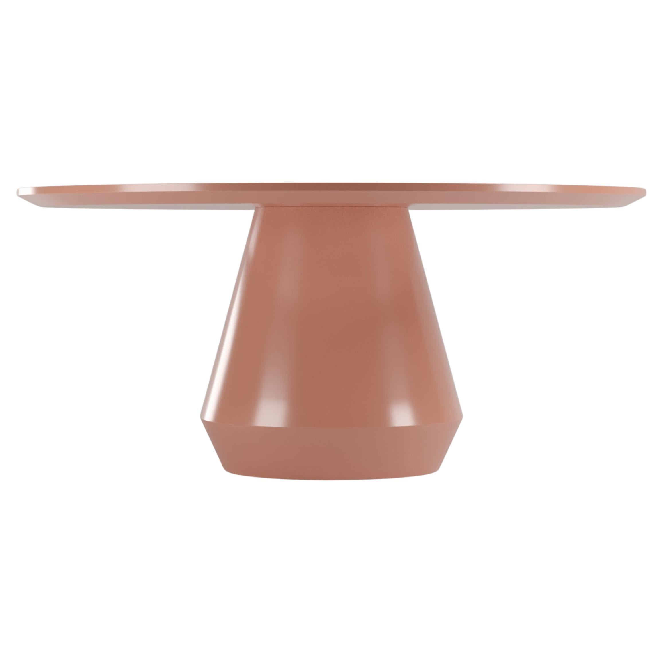 Contemporary Modern Charlotte Dining Table in Lacquer in Pink by Collector
