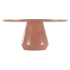 Contemporary Modern Charlotte Dining Table in Lacquer in Pink by Collector