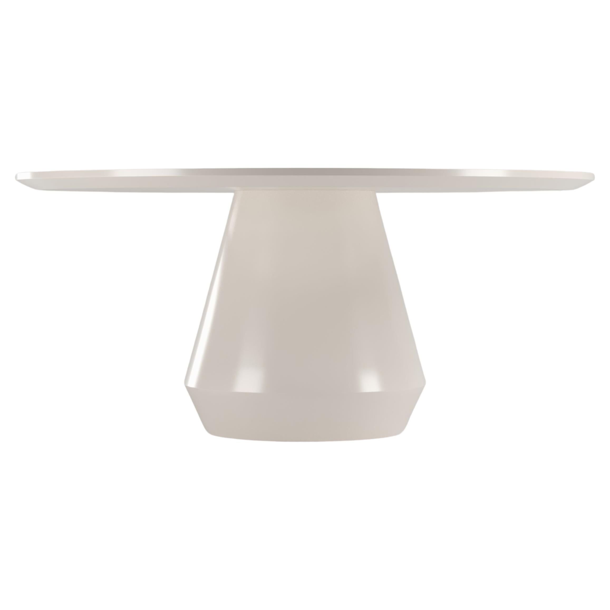 Contemporary Modern Charlotte Dining Table in Lacquer in White by Collector For Sale