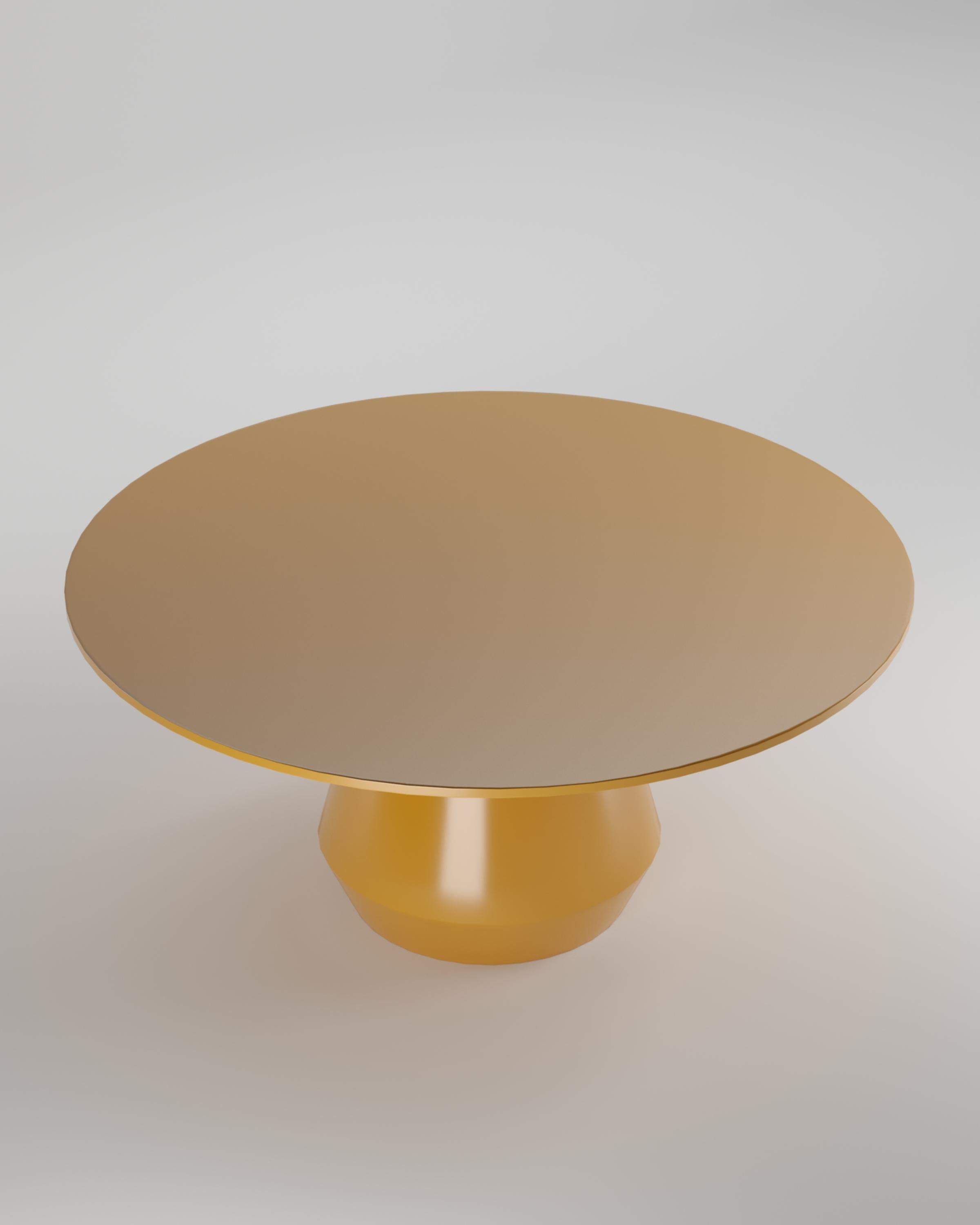 Portuguese Contemporary Modern Charlotte Dining Table in Lacquer in Yellow by Collector For Sale