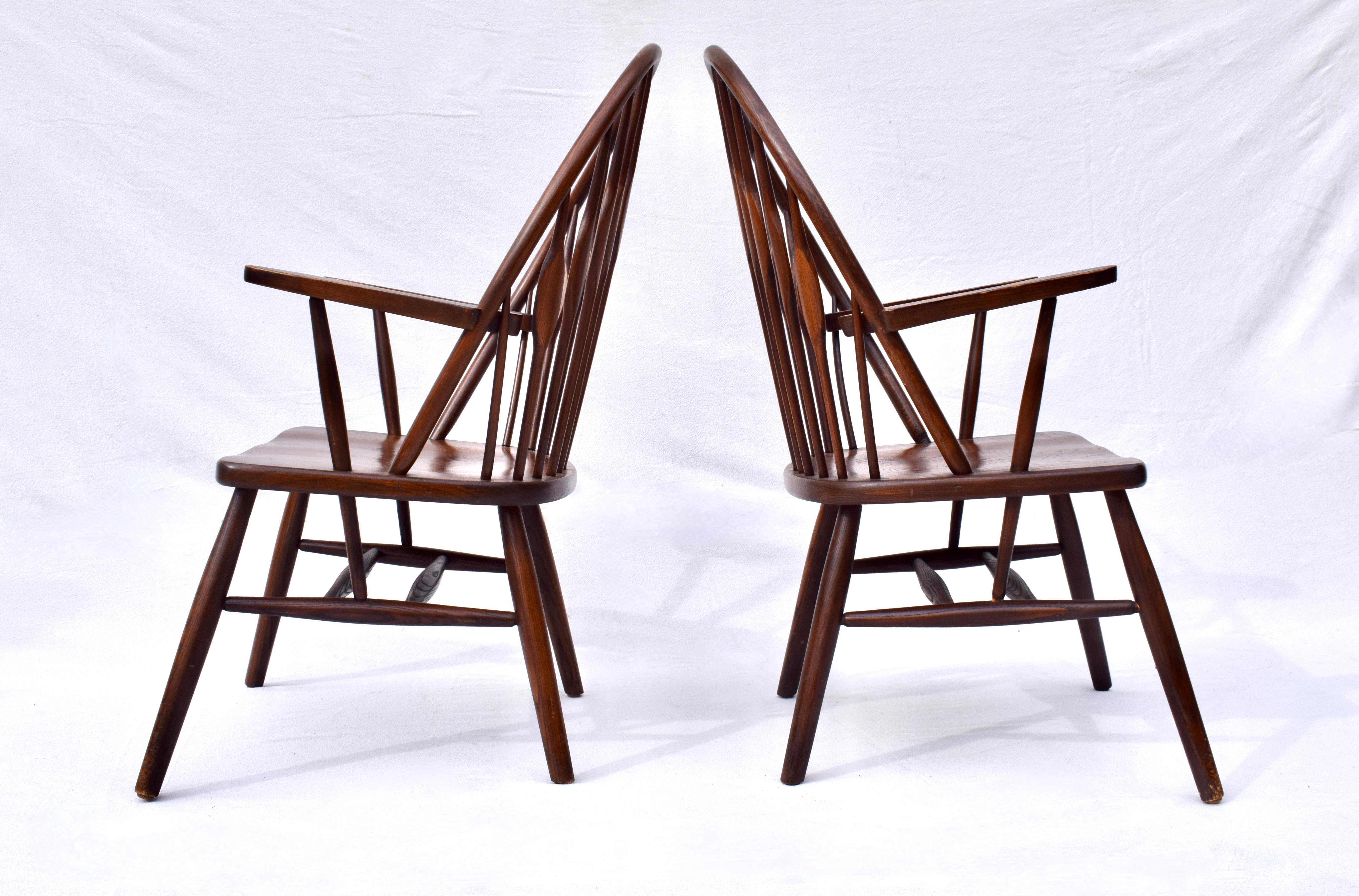 American Contemporary Modern Cherrywood Windsor Peacock Side Chairs For Sale