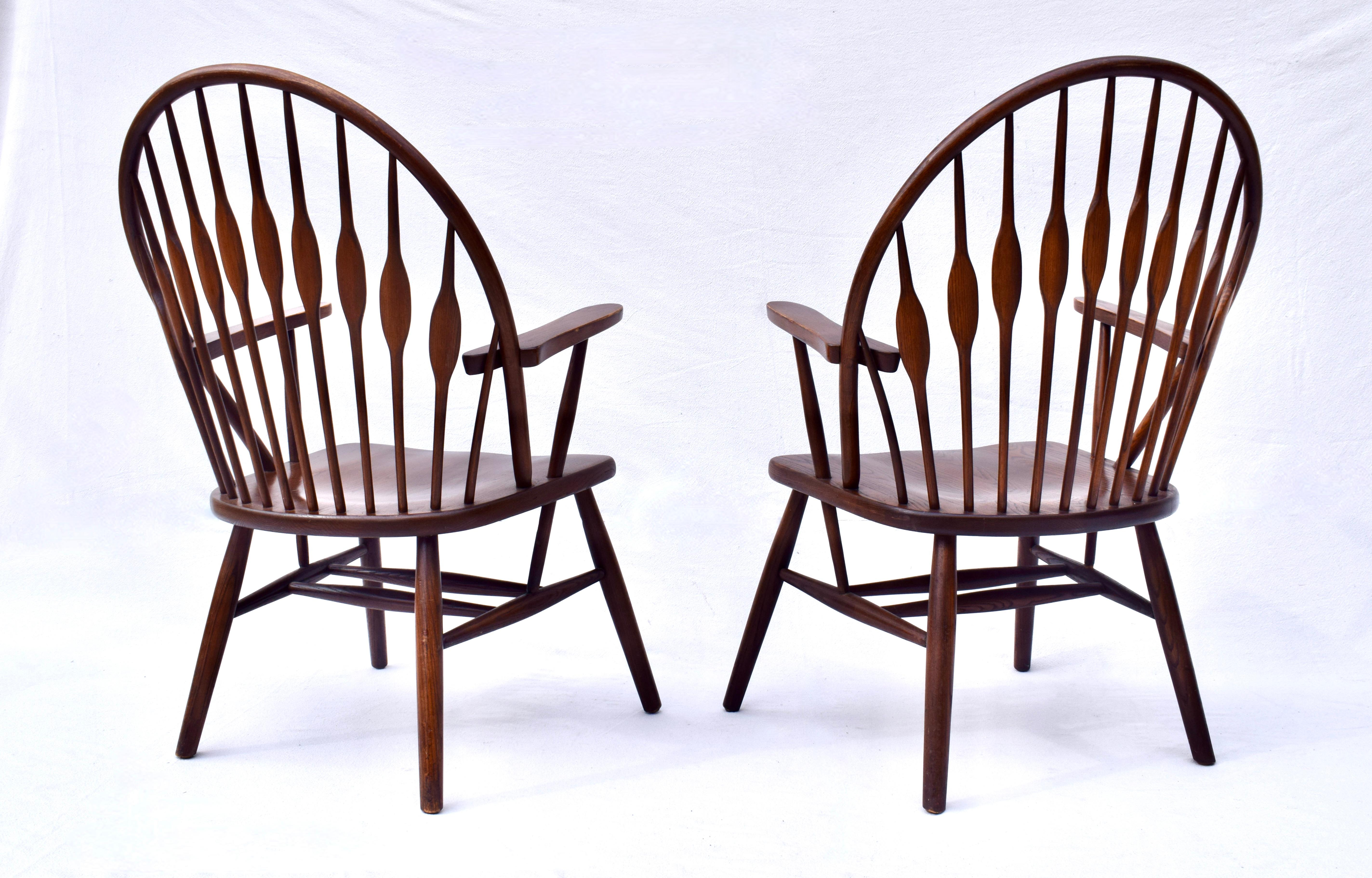 Contemporary Modern Cherrywood Windsor Peacock Side Chairs For Sale 1