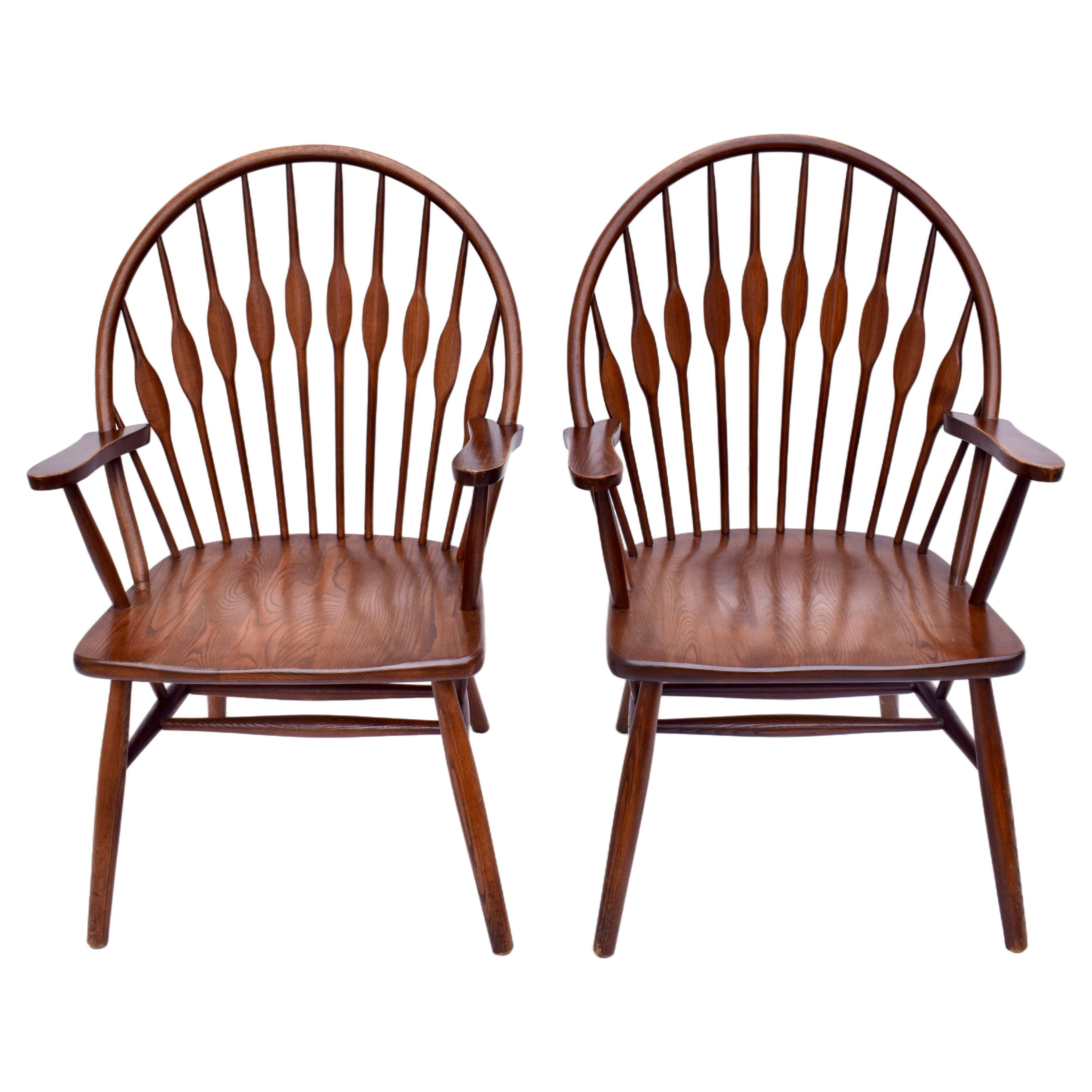 Contemporary Modern Cherrywood Windsor Peacock Side Chairs For Sale