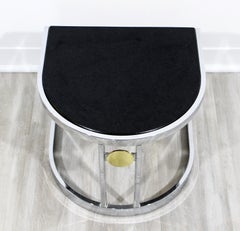 Contemporary Modern Chrome & Granite Milo Baughman Side End Table, 1970s