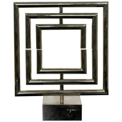 Contemporary Modern Chrome Symmetrical Kinetic Table Sculpture Signed Agam