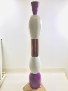 Totem di grandi dimensioni in ceramica colorata, contemporaneo e moderno, di Alessandro Mendini