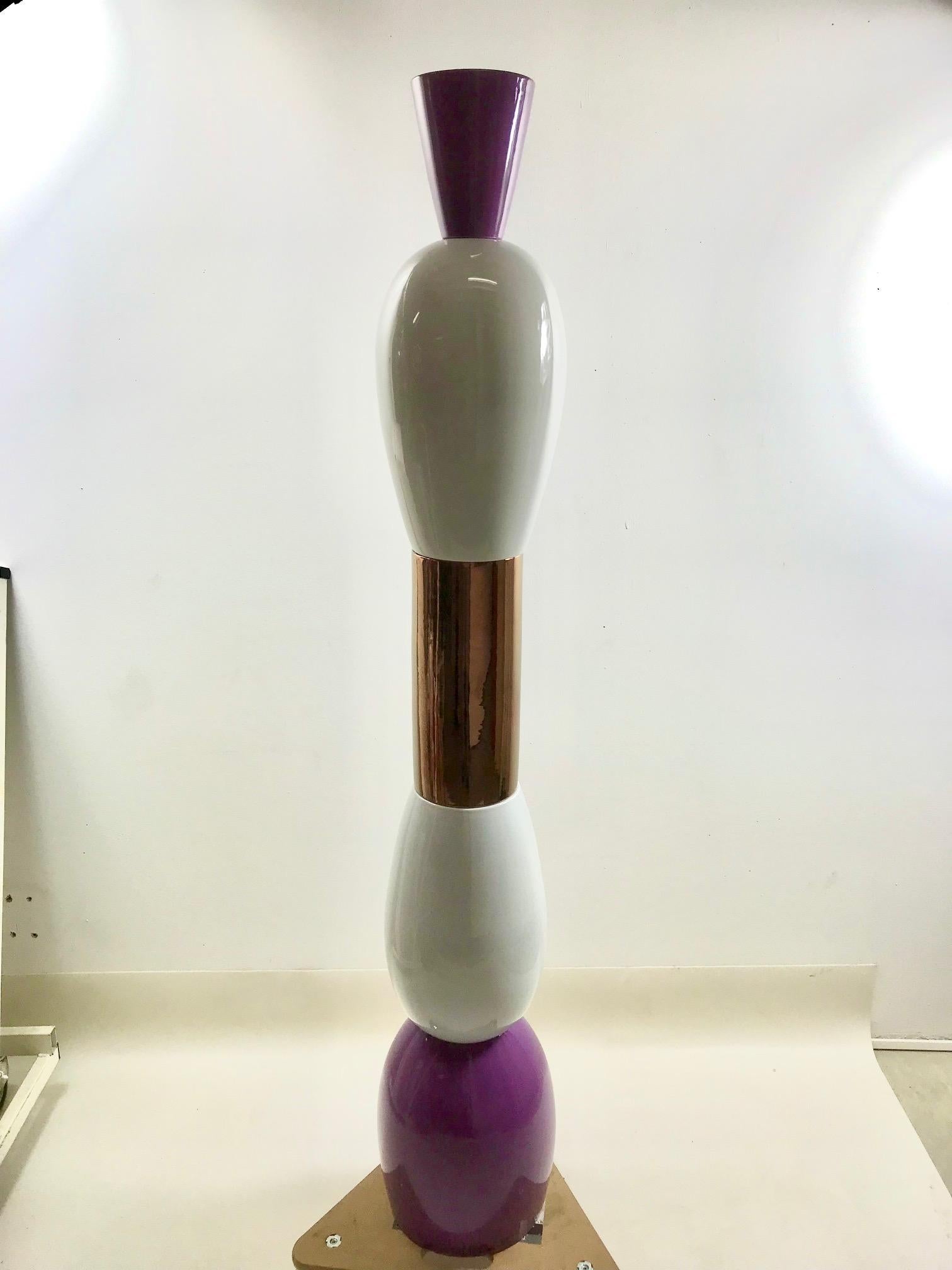 Italian Contemporary / Modern Colored Large Ceramic Totem by Alessandro Mendini For Sale