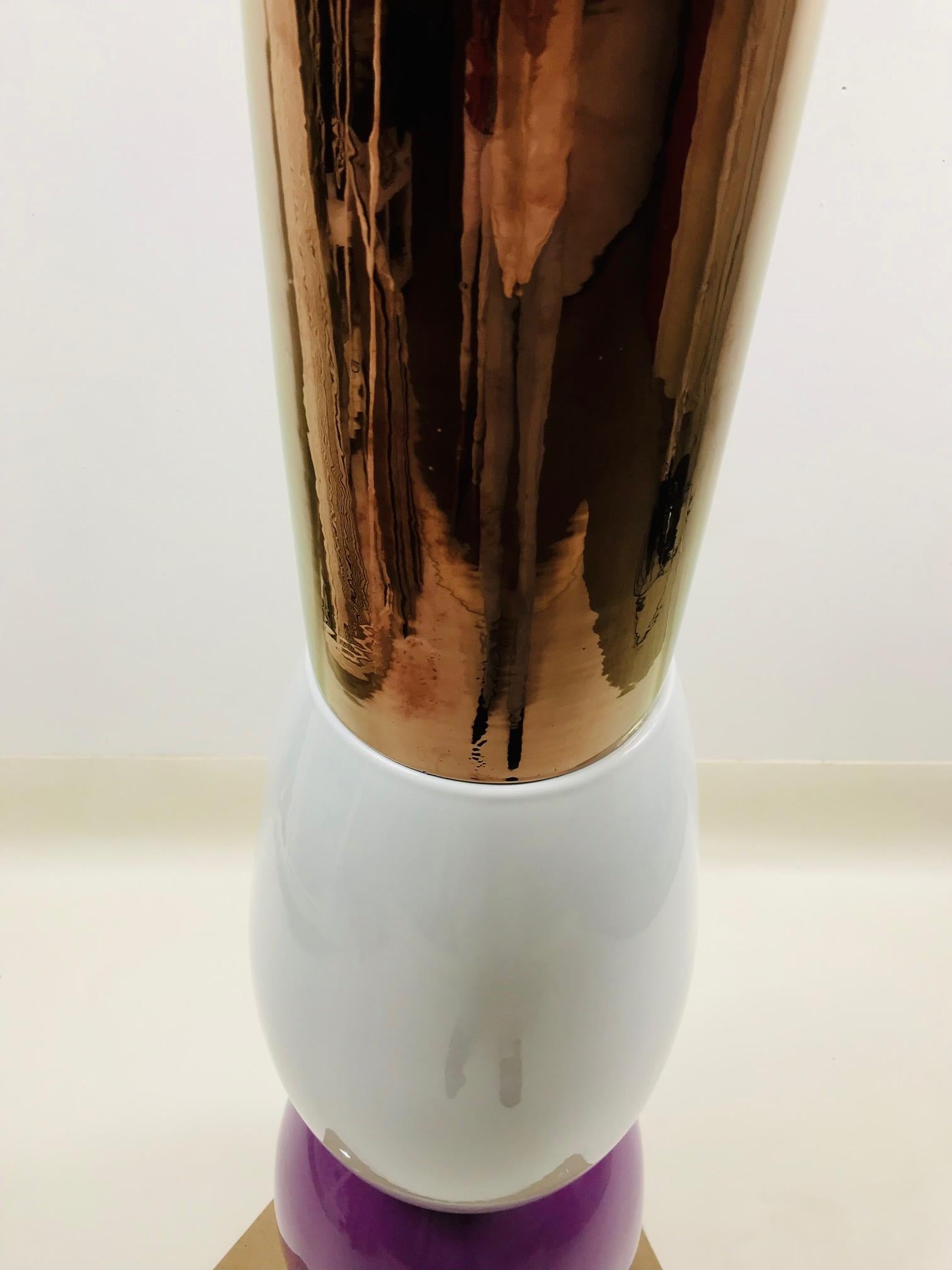 Contemporary / Modern Colored Large Ceramic Totem by Alessandro Mendini For Sale 3