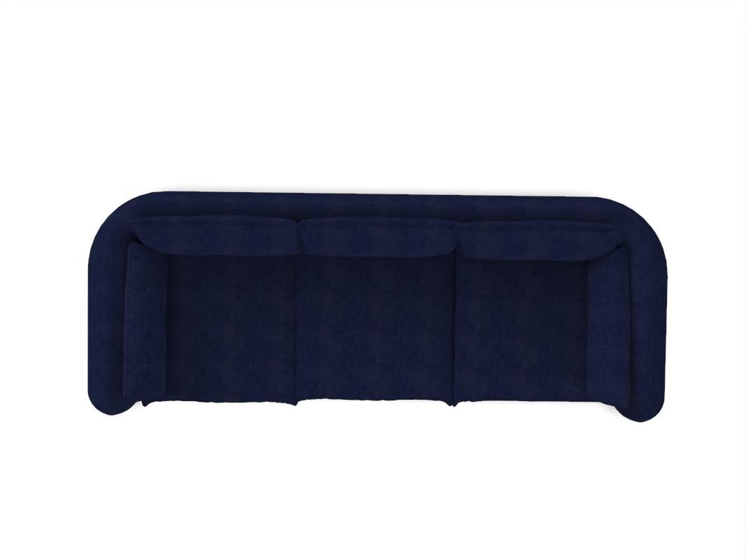 Contemporary Modern Comfy Sofa in Blue Velvet Fabric von Collector (21. Jahrhundert und zeitgenössisch) im Angebot
