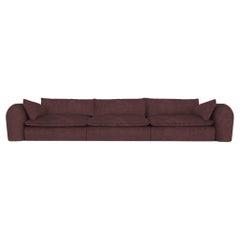 Contemporary Modern Comfy Sofa in Bordeaux Famiglia Fabric by Collector