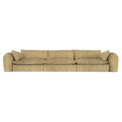 The Moderns Contemporary Comfy Sofa in Linen Fabric by Collector