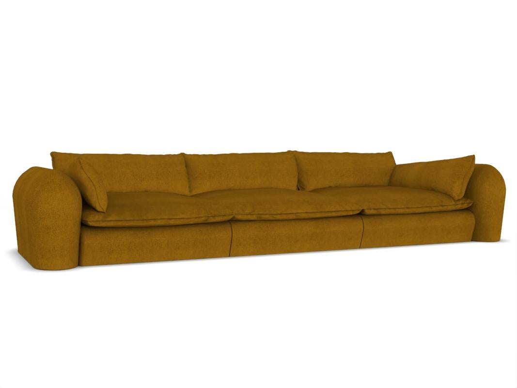 Contemporary Modern Comfy Sofa in Saffron Fabric by Collector In New Condition For Sale In Castelo da Maia, PT