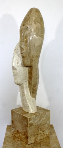 Sculpture de table composite moderne contemporaine en faux marbre, époque Austin Prod, années 1980