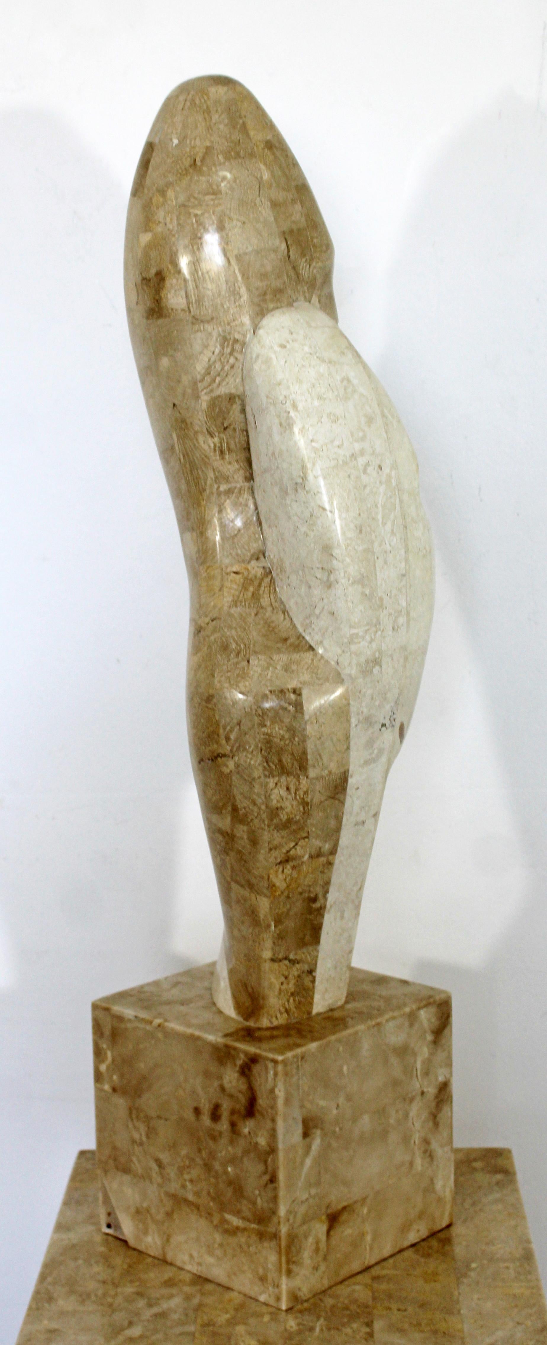 Contemporary Modern Composite Faux Marble Table Sculpture Austin Prod Era, 1980s For Sale 1