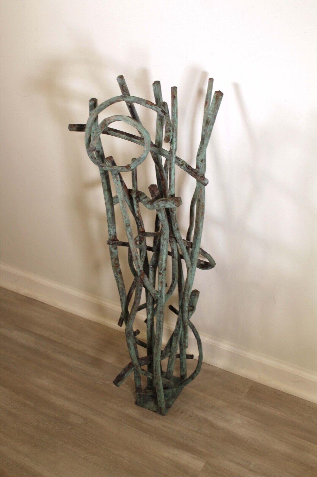 Contemporary Modern Copper Metal Abstract Circle Sculpture by Robert Hansen In Good Condition For Sale In Keego Harbor, MI