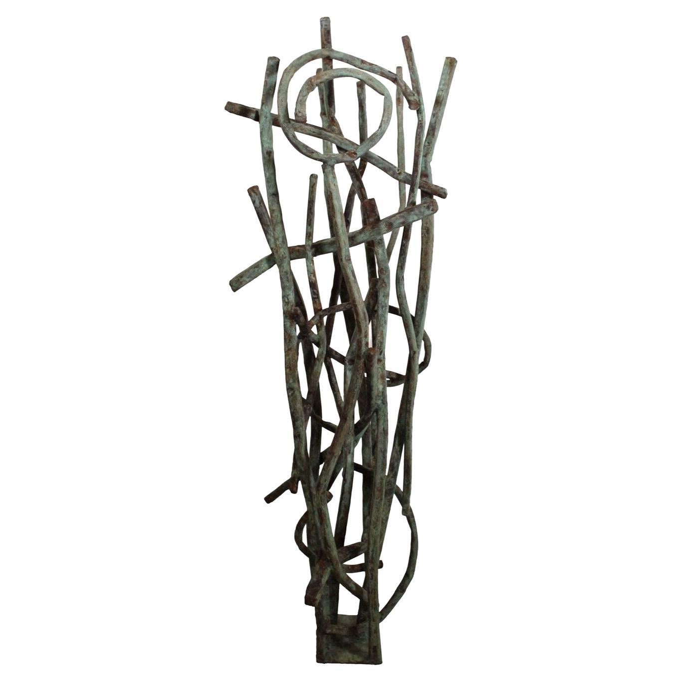 Sculpture circulaire abstrait en métal cuivré moderne contemporaine et contemporaine de Robert Hansen